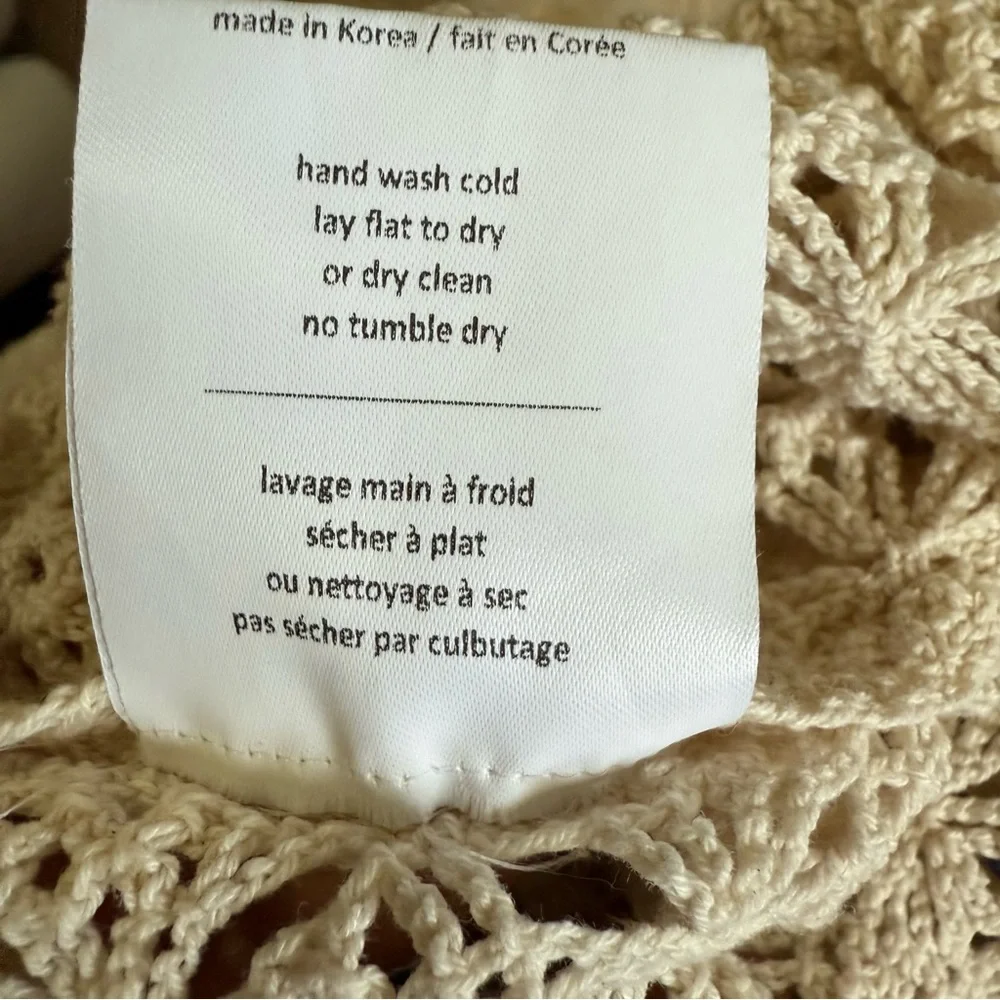 OAK + FORT CROCHET CARDIGAN WITH FLORAL DETAIL Size Small - Picture 11 of 11